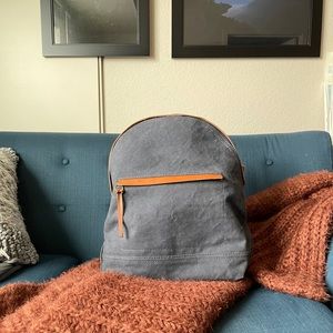 Madewell, canvas backpack, with leather straps.